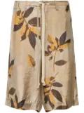 Uma Wang branches-print shorts - Neutrals