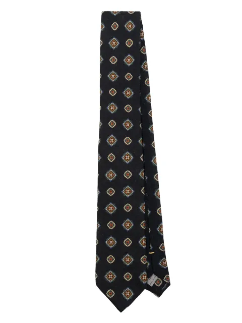 Canali geometric-print wool tie