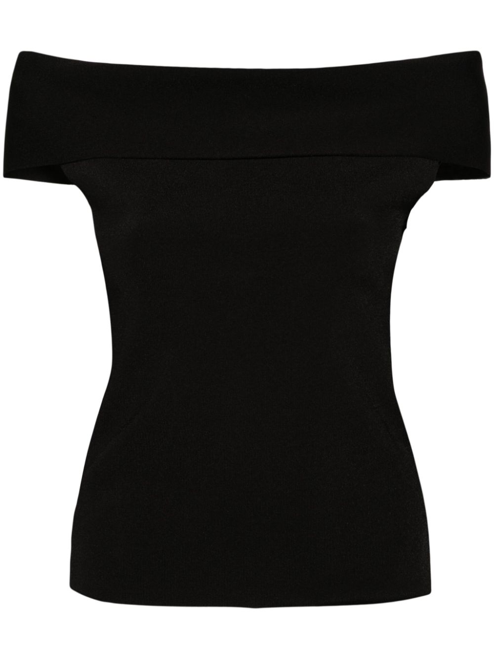 Fabiana Filippi Off-shoulder Fine-knit Top In Black