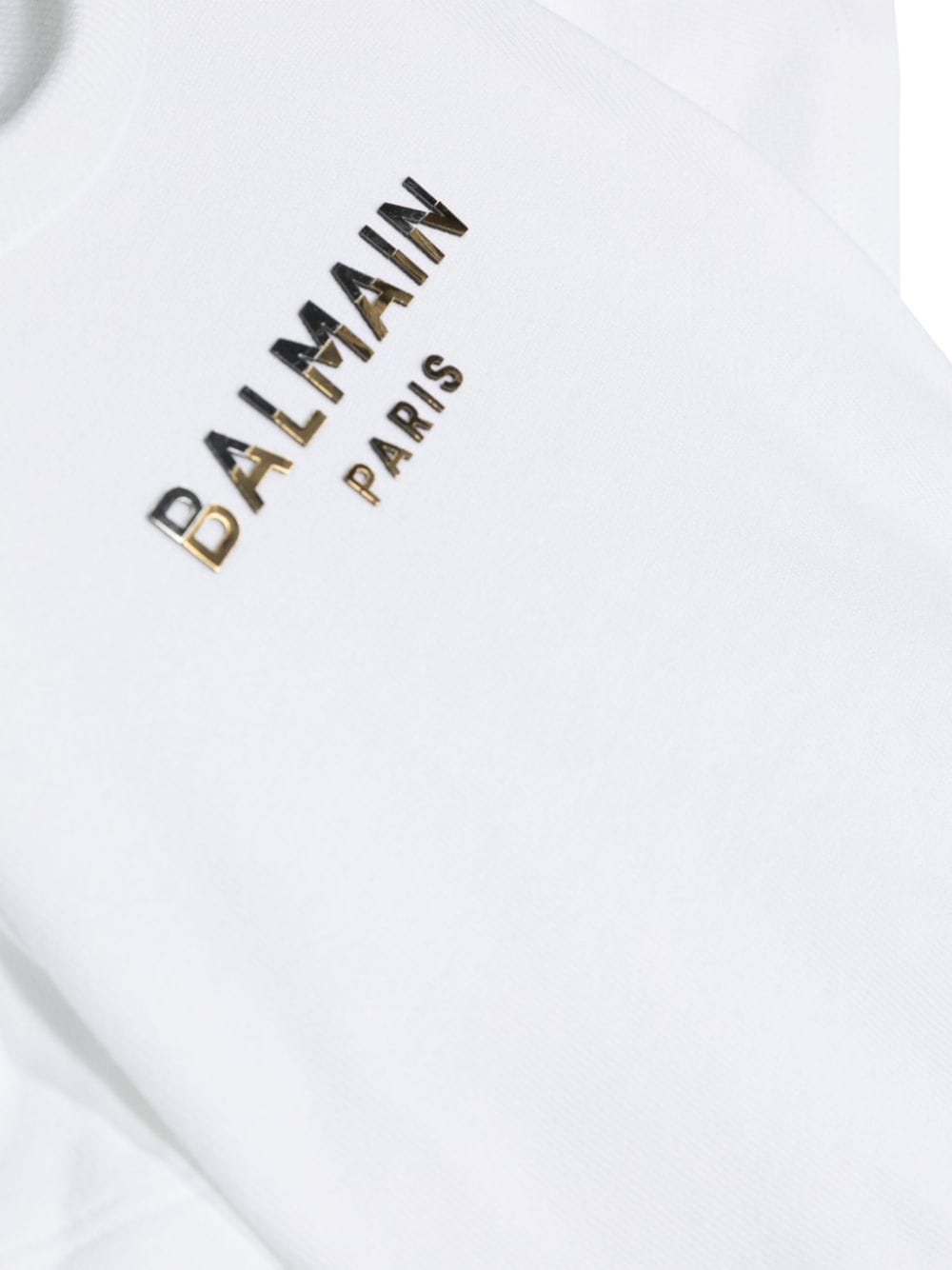 Shop Balmain Metallic-logo T-shirt In White
