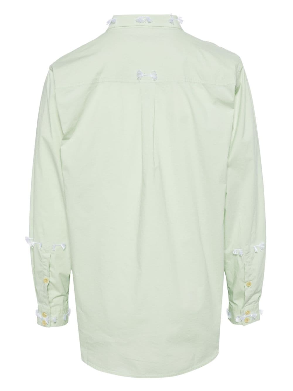 Shop Henrik Vibskov Appliqué-detail Long-sleeve Shirt In Green