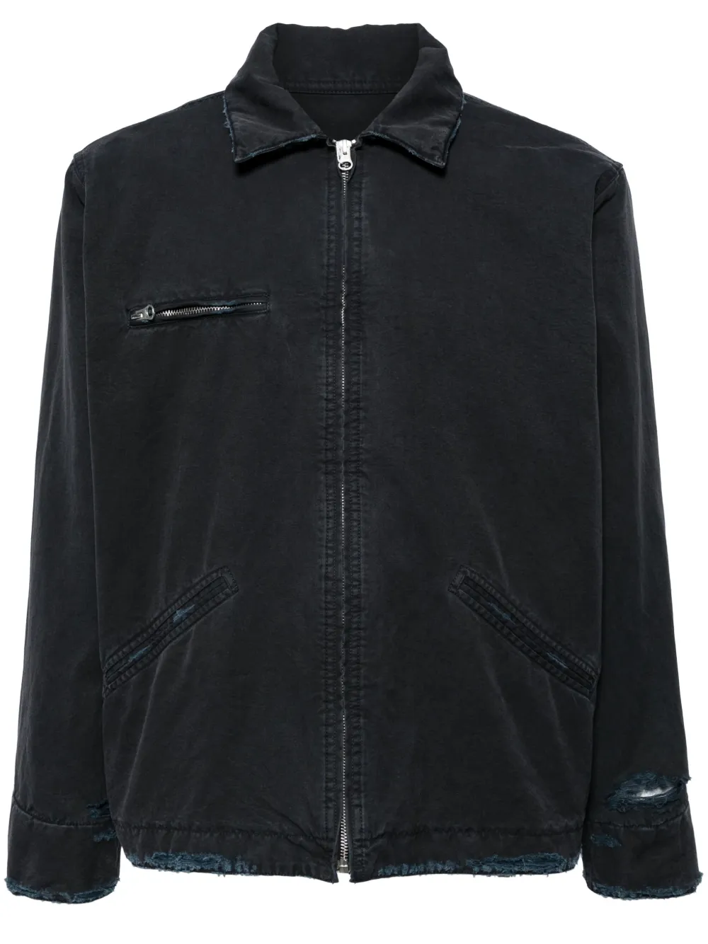 MM6 Maison Margiela zip-front cotton jacket Grijs