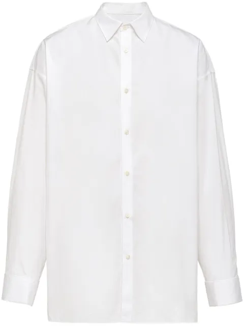 Prada triangle-logo cotton shirt