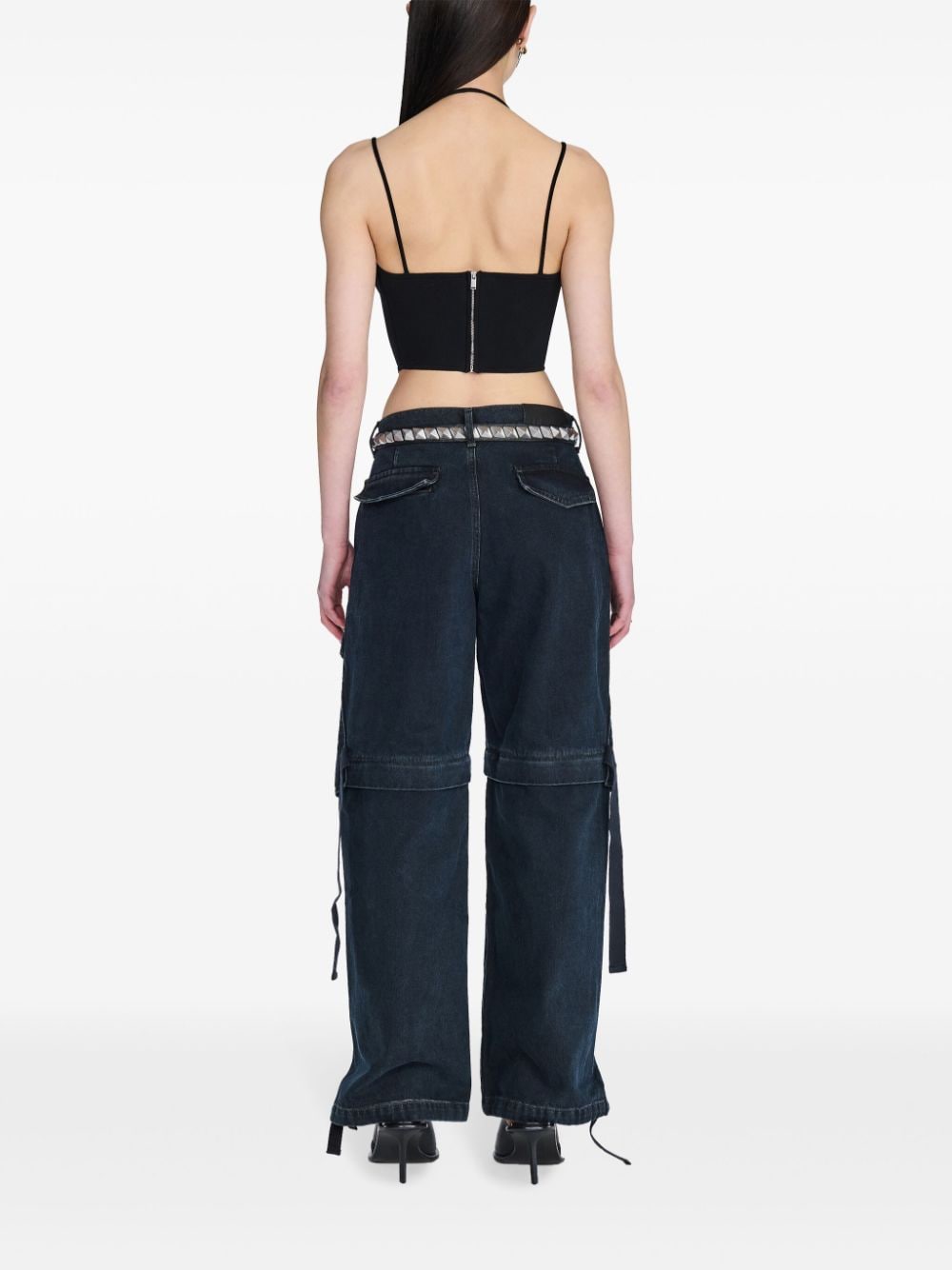 Dion Lee Parachute verstelbare straight jeans Zwart