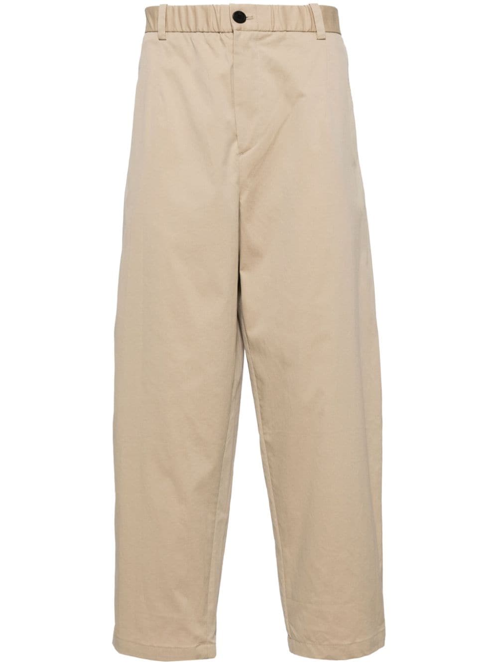 SOLID HOMME high-rise tapered-leg trousers - Marrone
