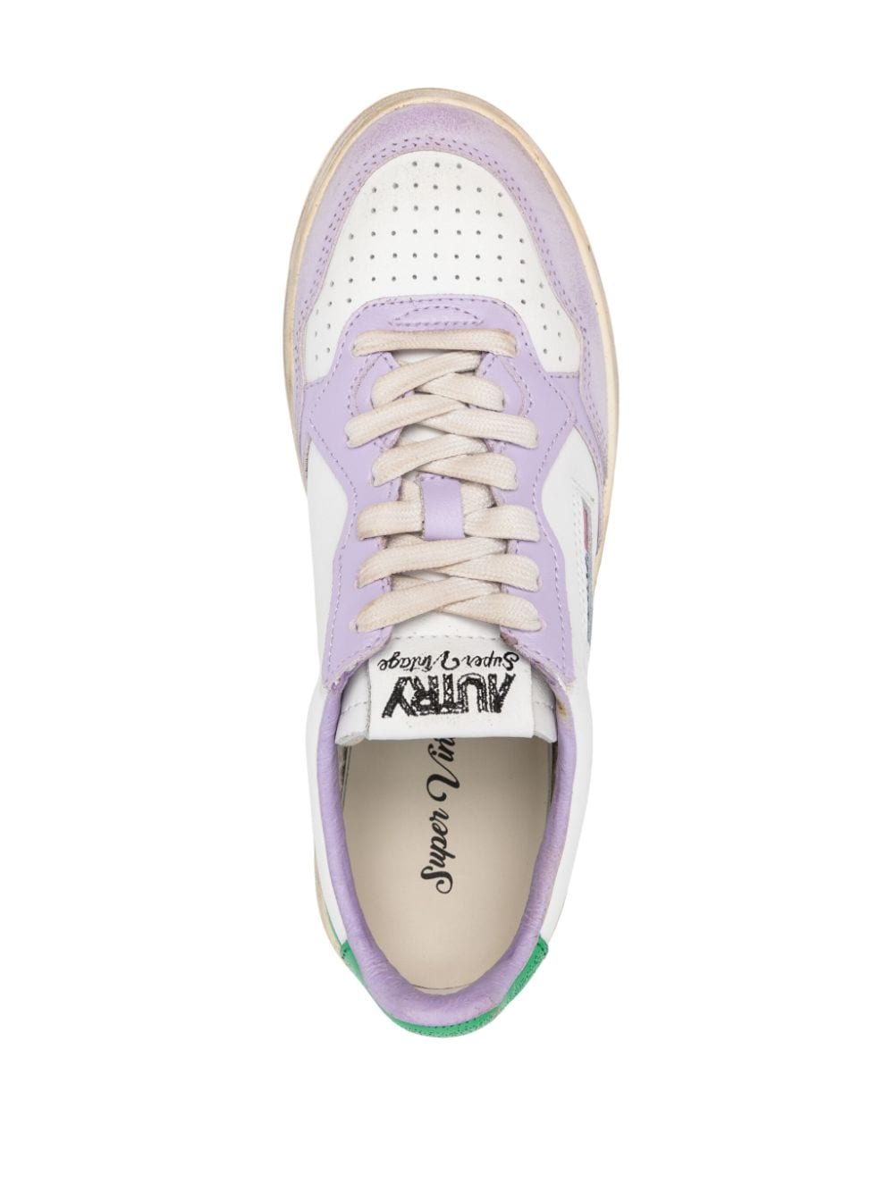 Shop Autry Super Vintage Leather Sneakers In White