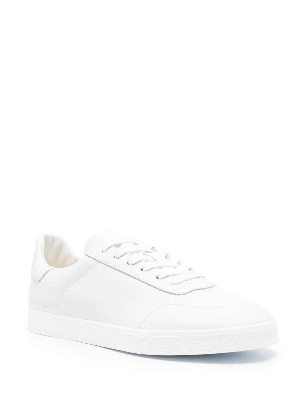 Shop Givenchy Town Leather Sneakers In White