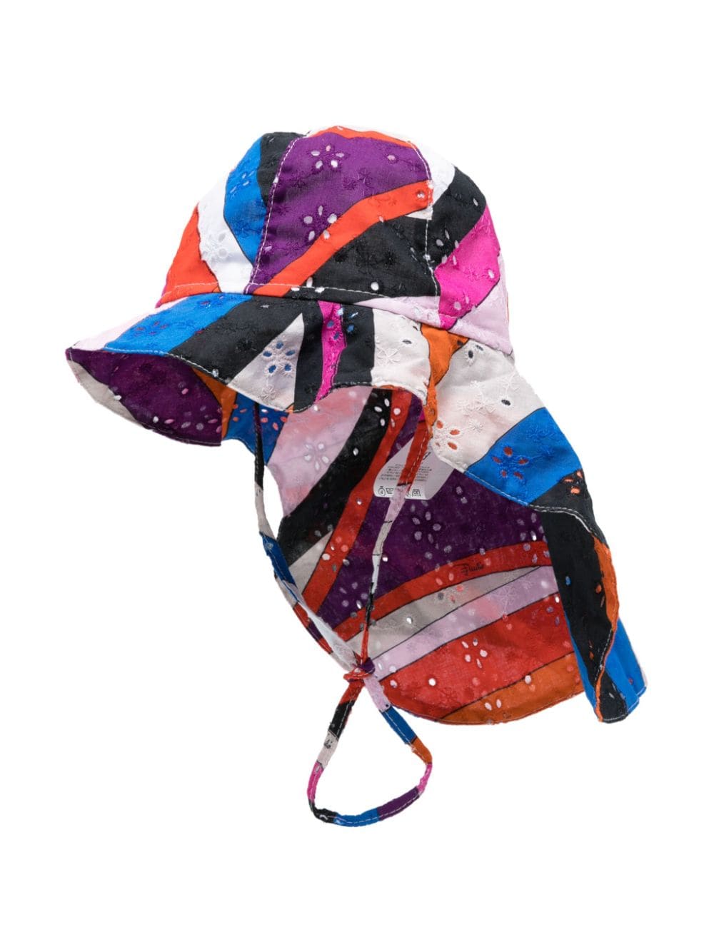 Pucci Junior Babies' Graphic-print Broderie-anglaise Sun Hat In Blue