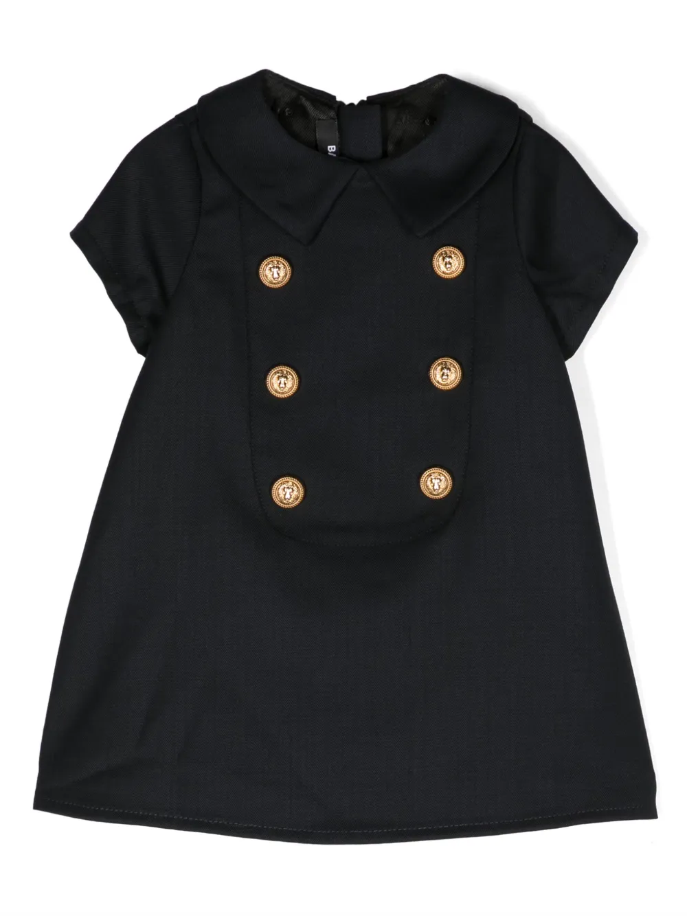 Balmain Kids double-breasted virgin wool shirtdress | Blue | Image 1