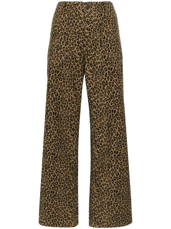 Animal print wide leg pants top