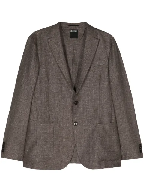 Zegna single-breasted linen blend blazer