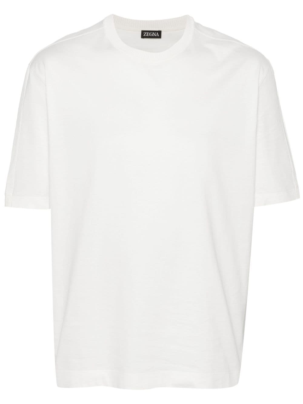 Zegna Side-slits Cotton T-shirt In White