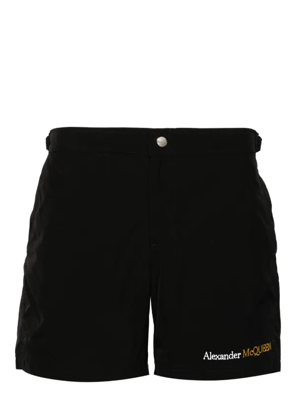 Alexander McQueen logo embroidered Swim Shorts Farfetch