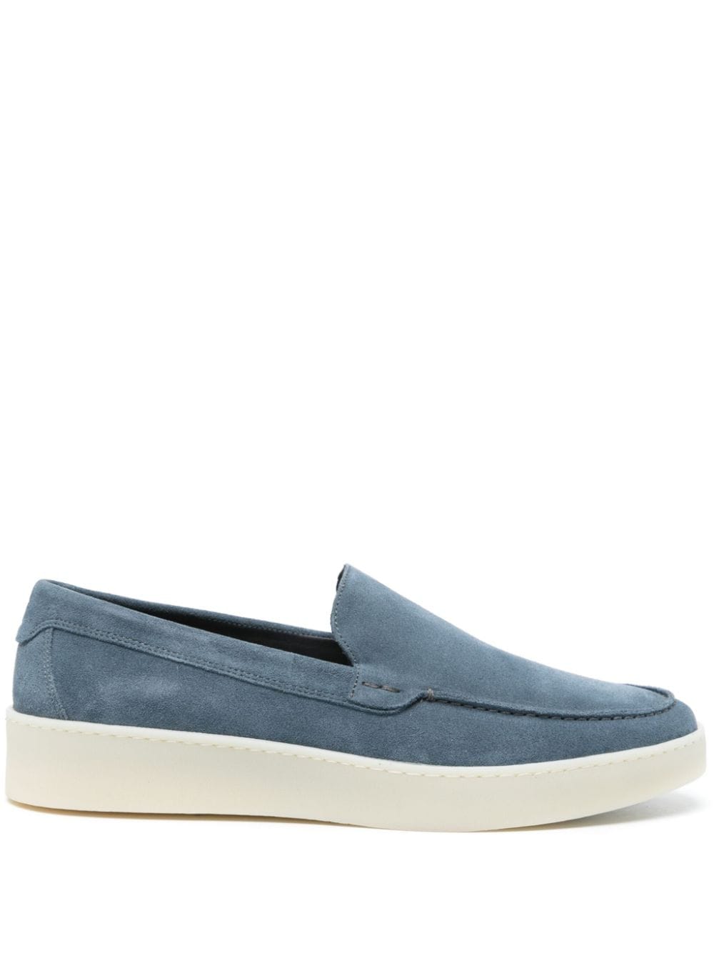 Boggi Milano Suede Slip-on Loafers In Blue