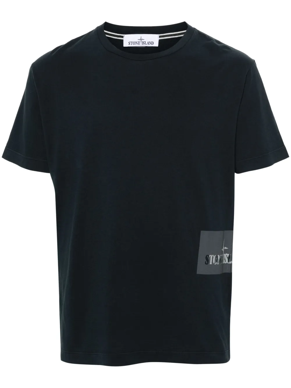 Stone Island Logo-print Cotton T-shirt In Blue