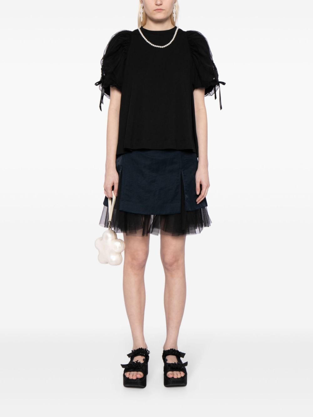 Image 2 of Simone Rocha pearl-necklace puff T-shirt