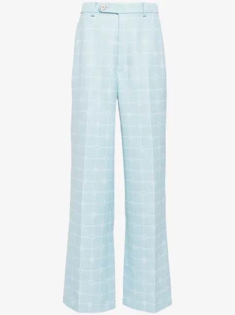 Casablanca Heart Monogram-jacquard wool trousers
