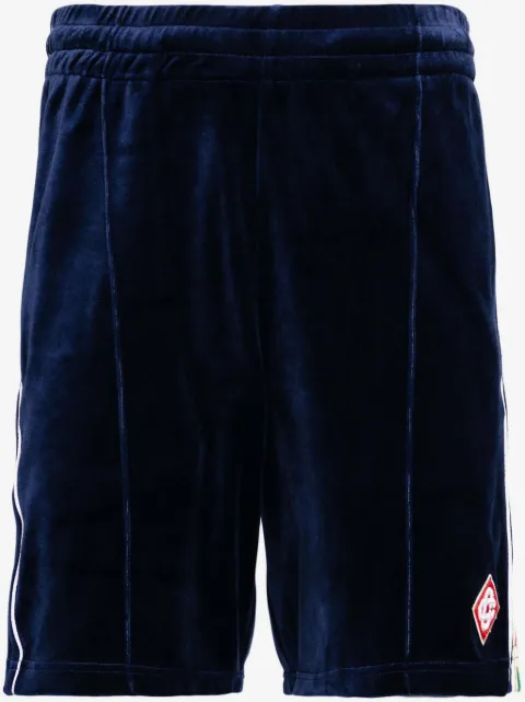 Casablanca Heart Monogram velvet track shorts