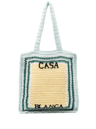 トートバッグ Crochet Shopper Bag - Casablanca - Cotton - Blue 22632500_53020315_322.jpg