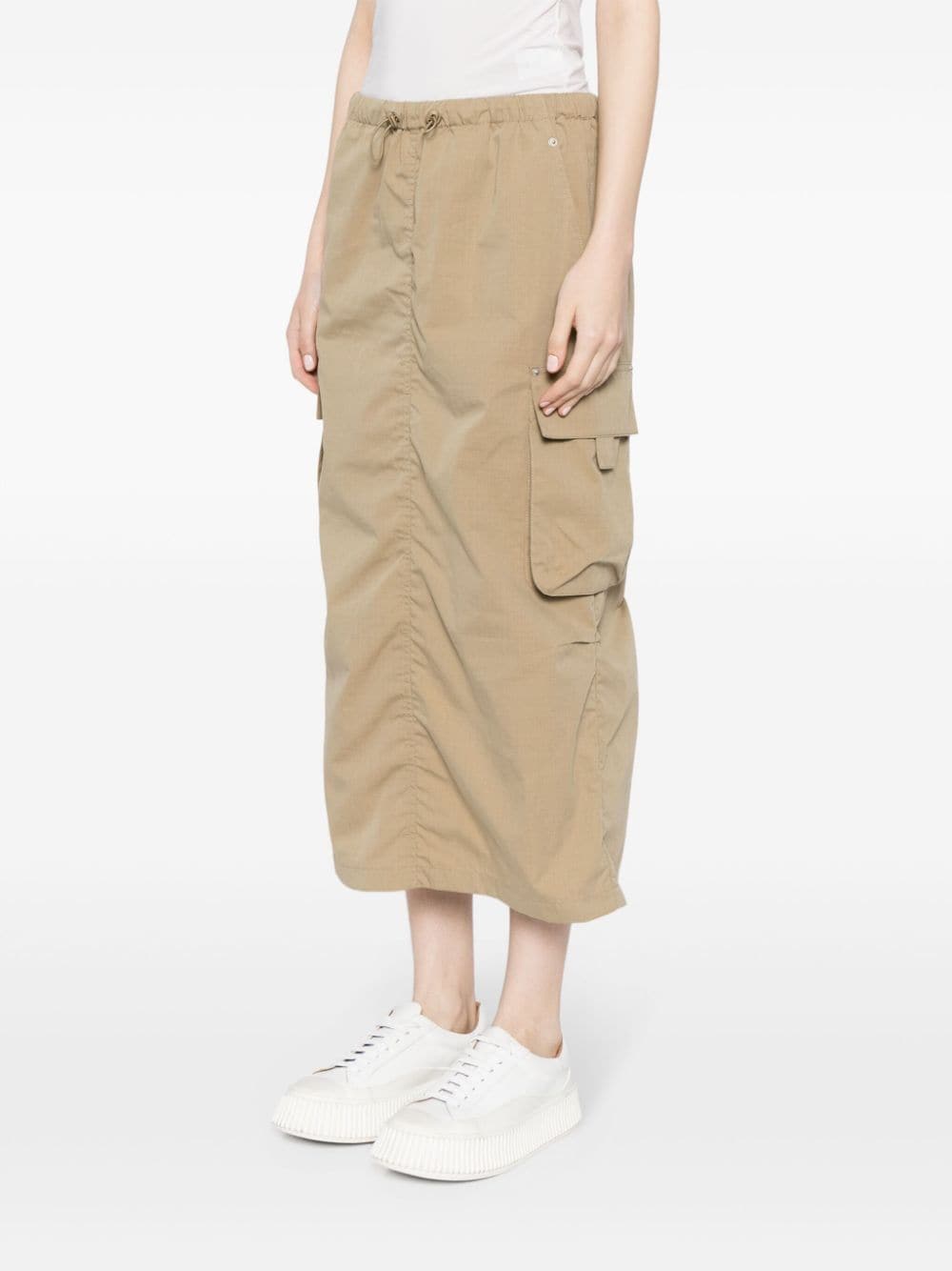 Shop Studio Tomboy Cargo Midi Skirt In Brown