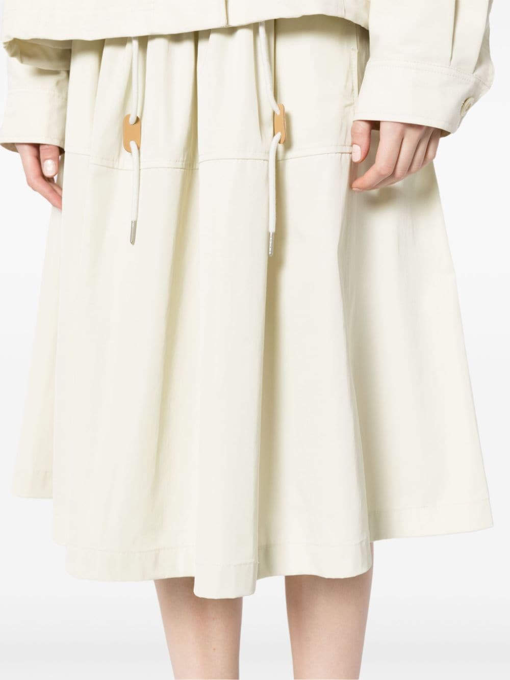 Shop Studio Tomboy Elasticated-waistband Midi Skirt In White