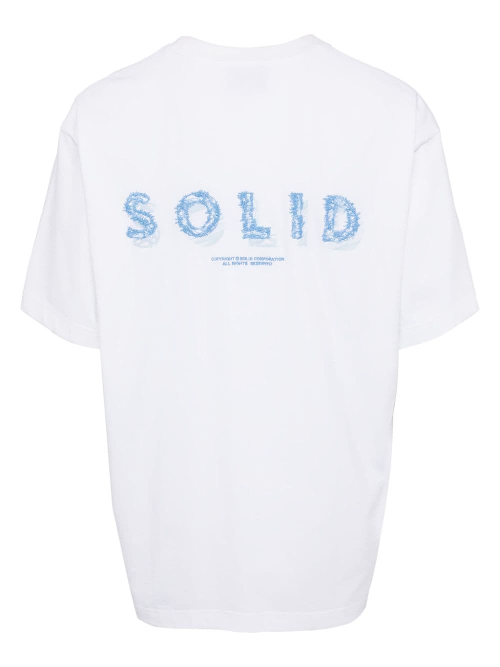 Shop Solid Homme Logo-print Cotton T-shirt In 白色
