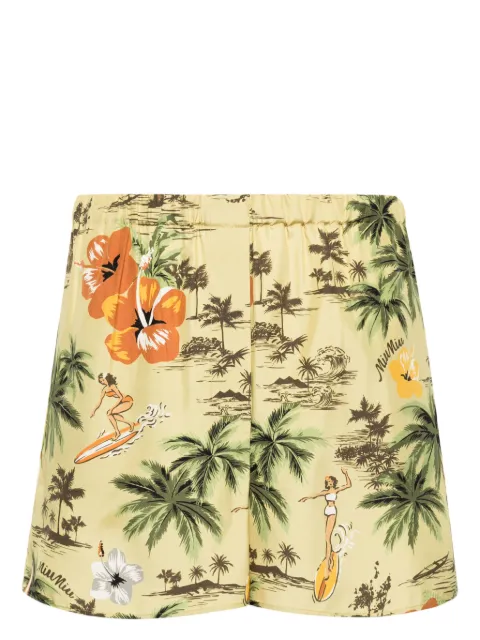 Miu Miu Hawai palm tree-print pajama shorts