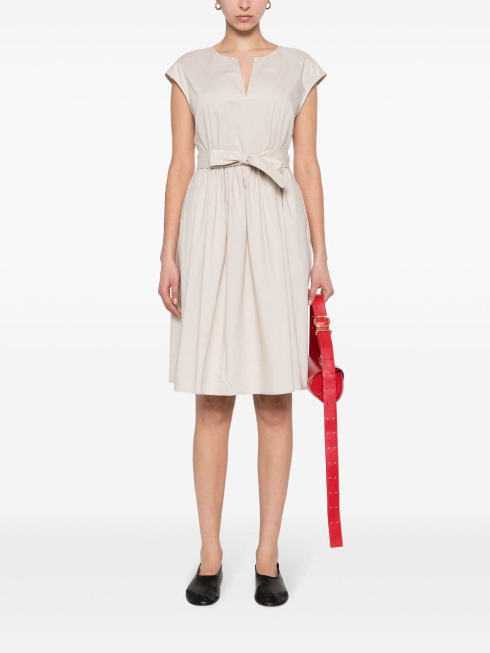 Image 2 of Woolrich ruched poplin cotton dress