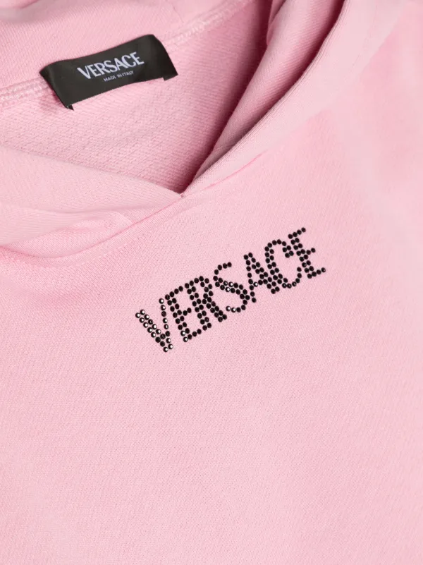 Versace Kids logo-embellished Cropped Hoodie Pink FARFETCH ID
