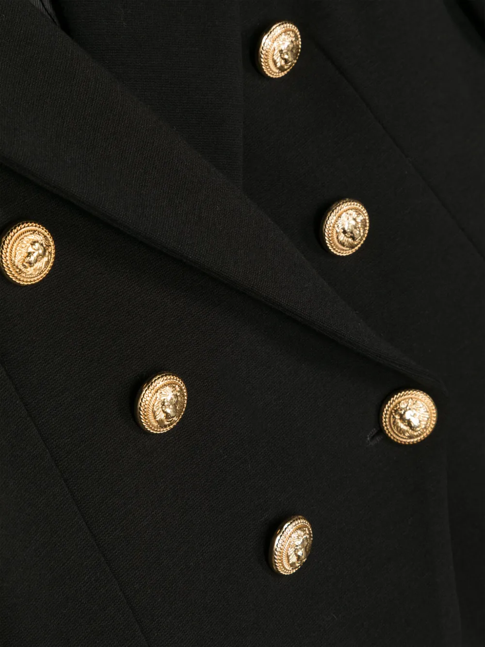 Balmain Double-breasted Blazer With Embossed Buttons In Black