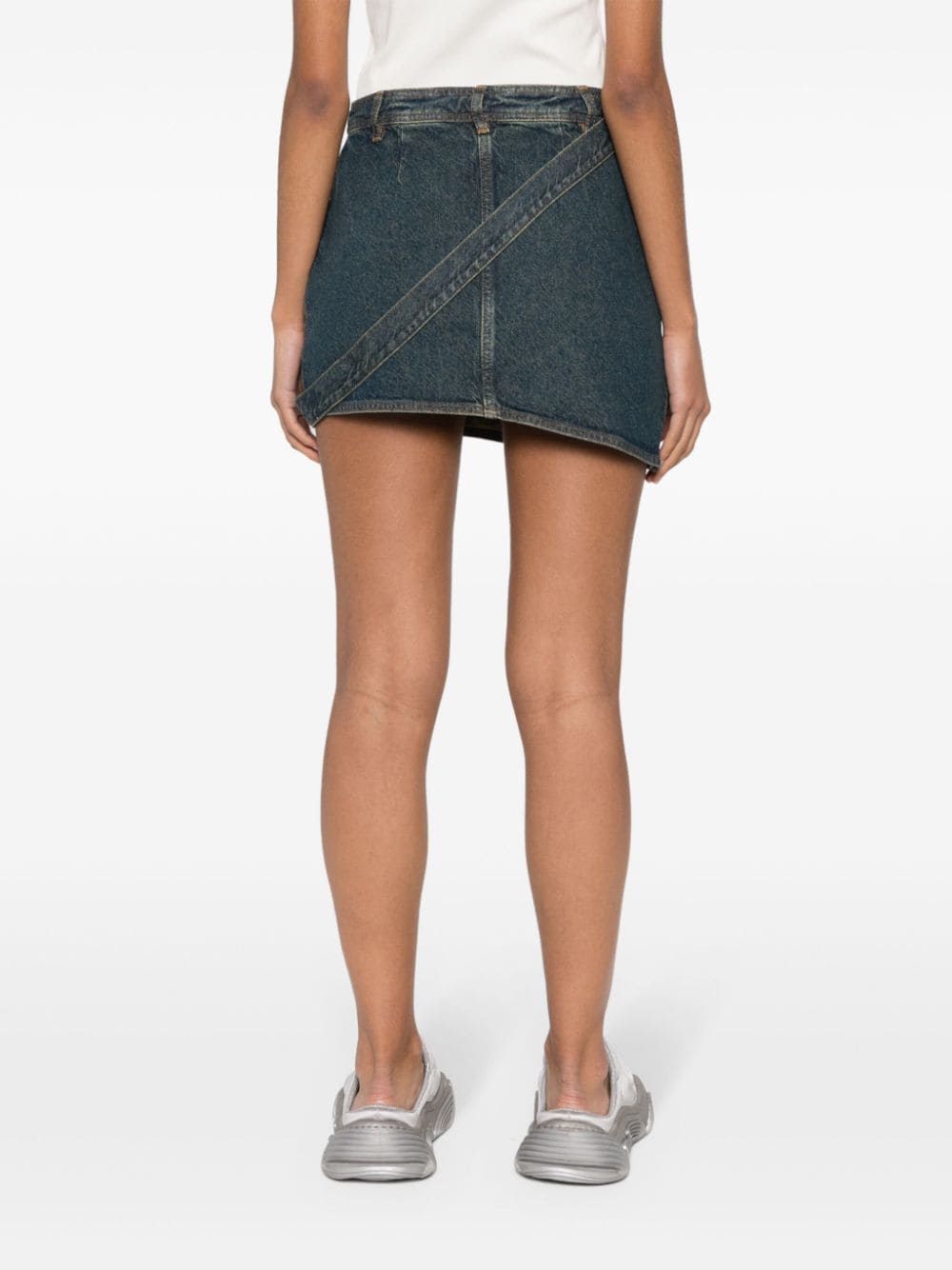 Shop Cannari Concept Zip-fastening Denim Skirt In Blue