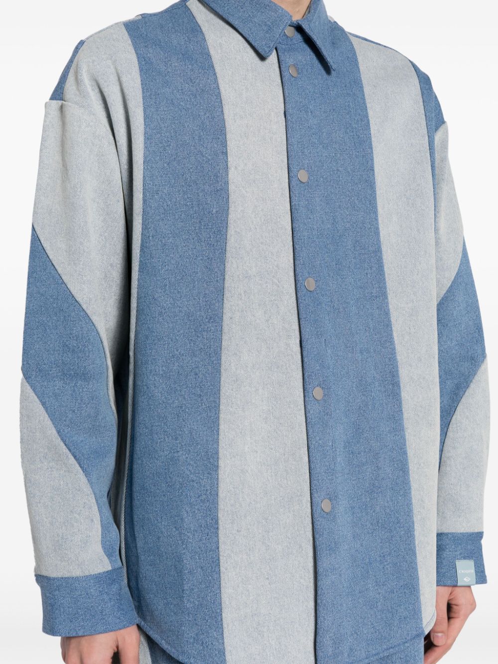 Shop Croquis Striped Denim Shirt In Blue
