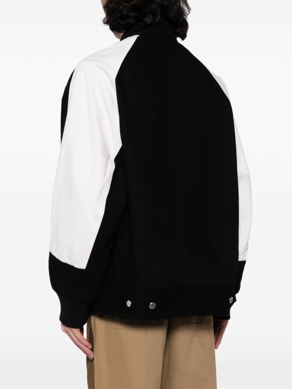 Shop Croquis X Neil Barrett Colour-block Denim Jacket In Black