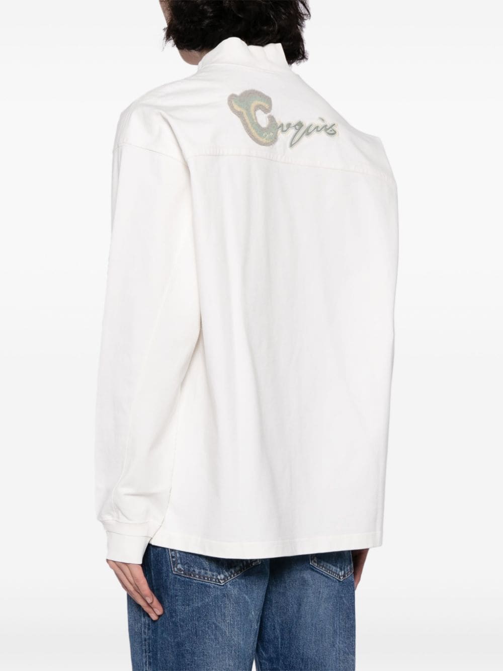 Shop Croquis Logo-embroidered Long-sleeve T-shirt In White