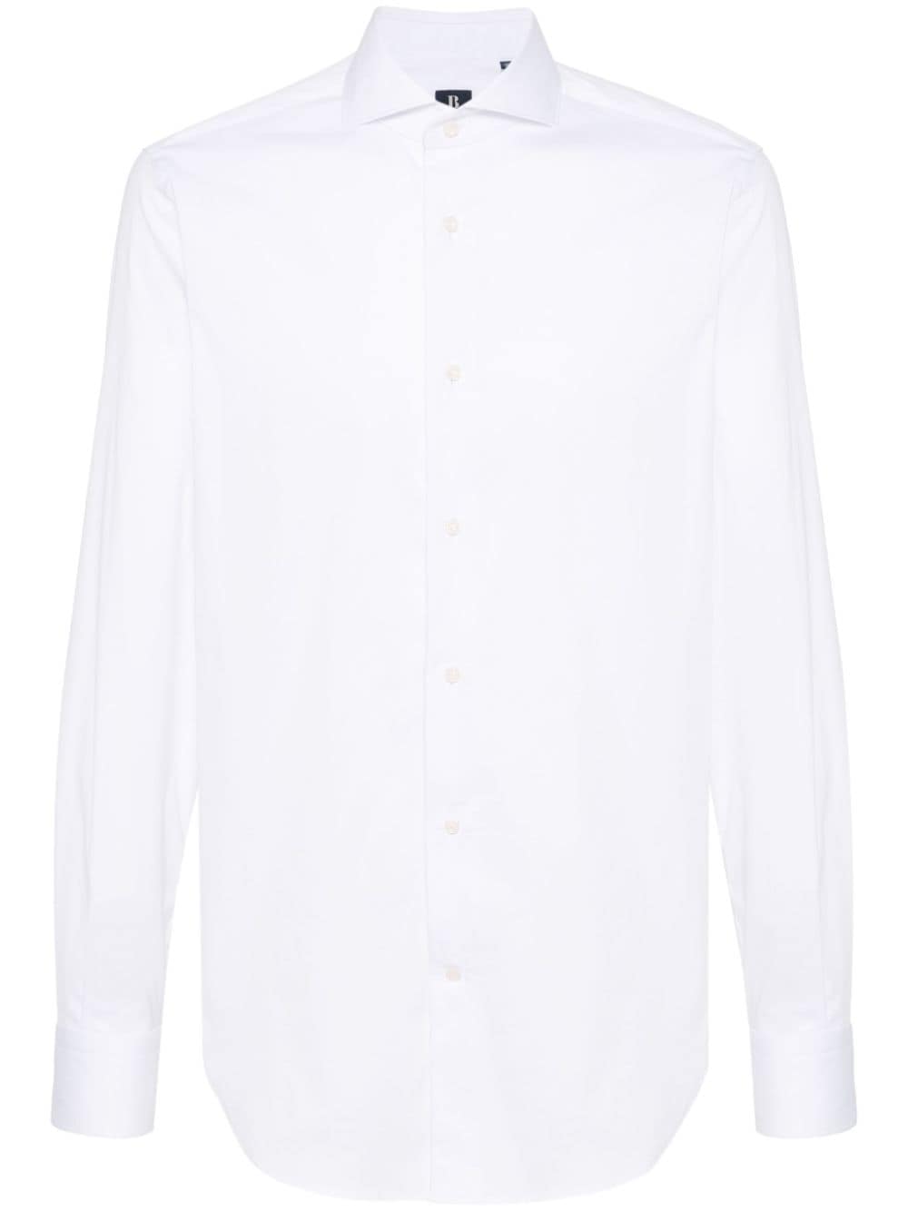 boggi milano chemise en piqué ondulé - blanc