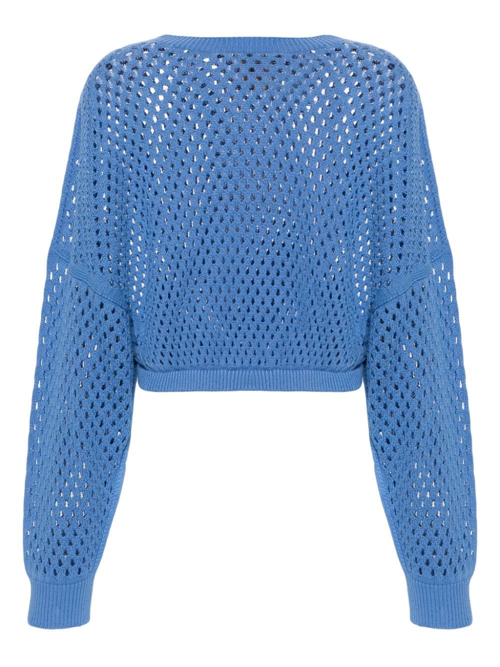Shop Semicouture Drop-shoulder Open-knit Jumper In Blau