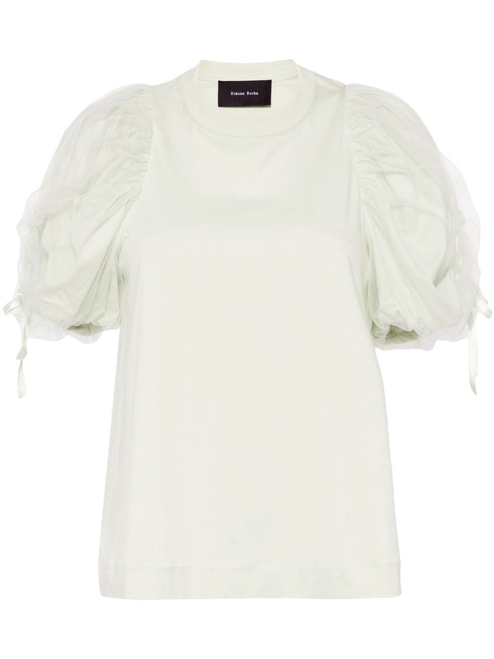 Simone Rocha tulle-insert cotton T-shirt - Grün