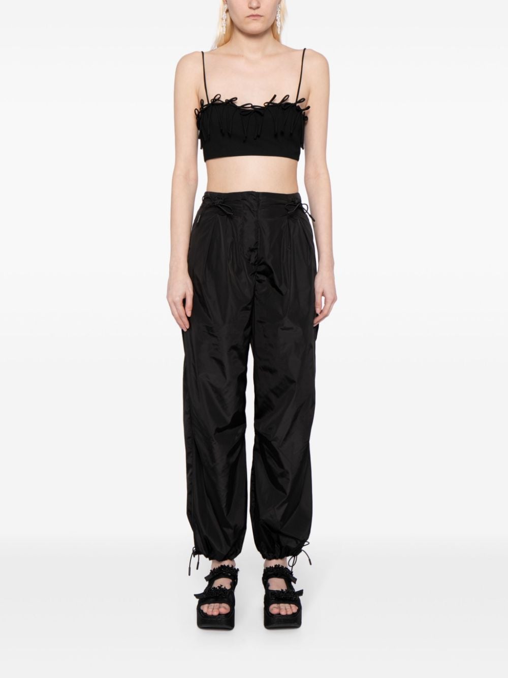 Shop Simone Rocha Drawstring-waist Track Pants In Black