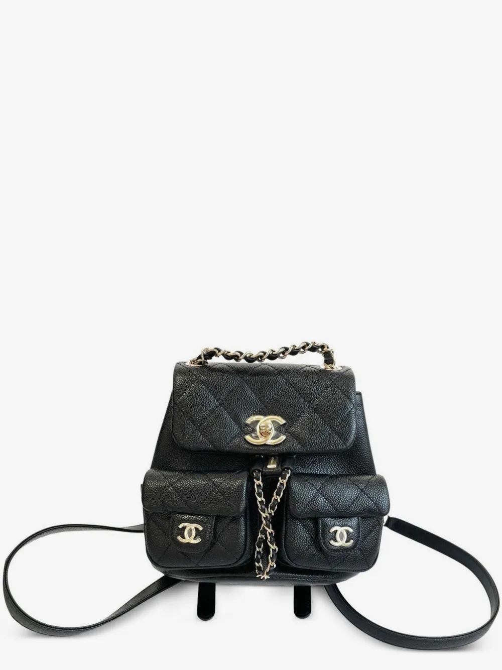 chanel mini backpack 2016 Black Lambskin Quilted Urban Spirit CHANEL Pre-Owned 2023 Mini Duma