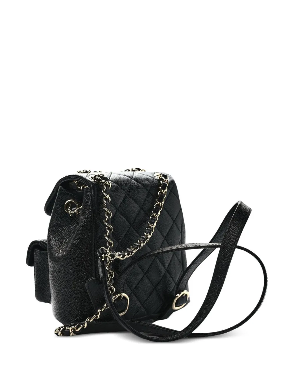 Pre-owned Chanel 2023 Mini Duma Backpack In Black