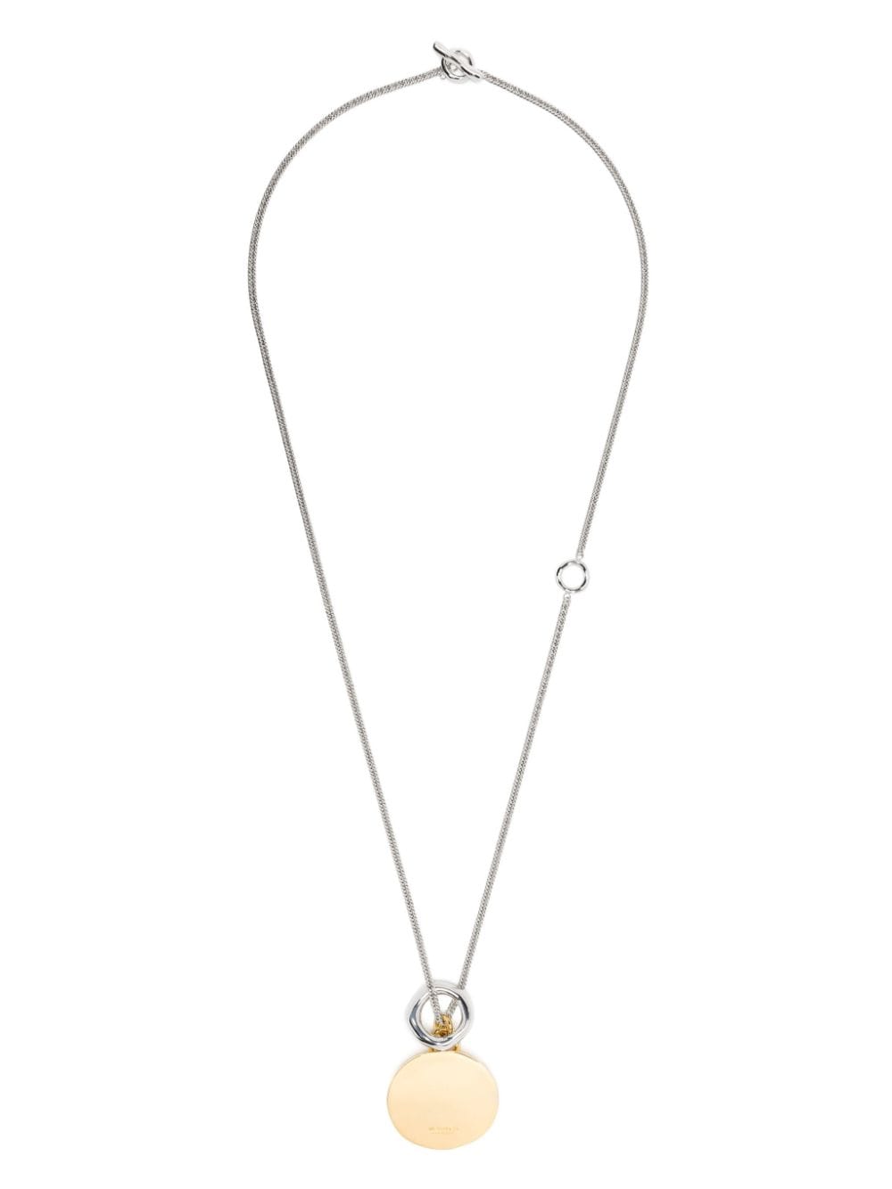 Jil Sander Two-tone Engraved Necklace In Gold