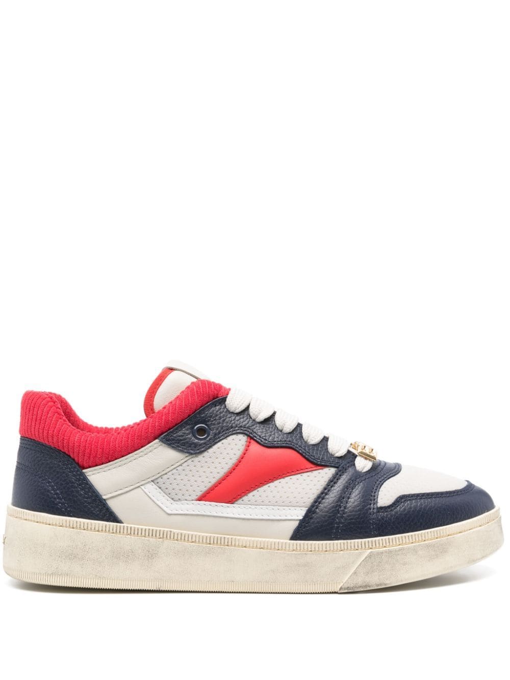 Shop Bally Logo-plaque Panelled Sneakers In Blue