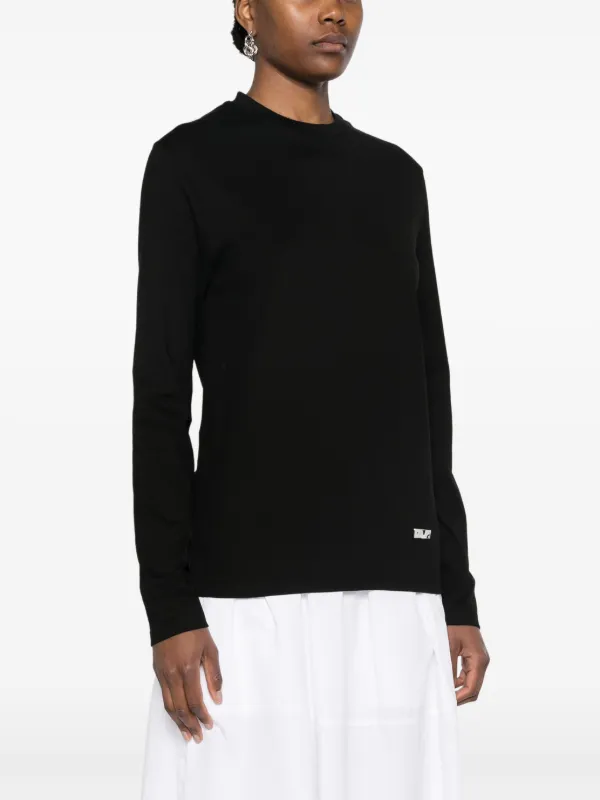 Tシャツ・カットソー JIL SANDER Logo Plaque Cotton Jersey T-Shirt Black JIL SANDER Logo Plaque Cotton Jersey T-Shirt Black