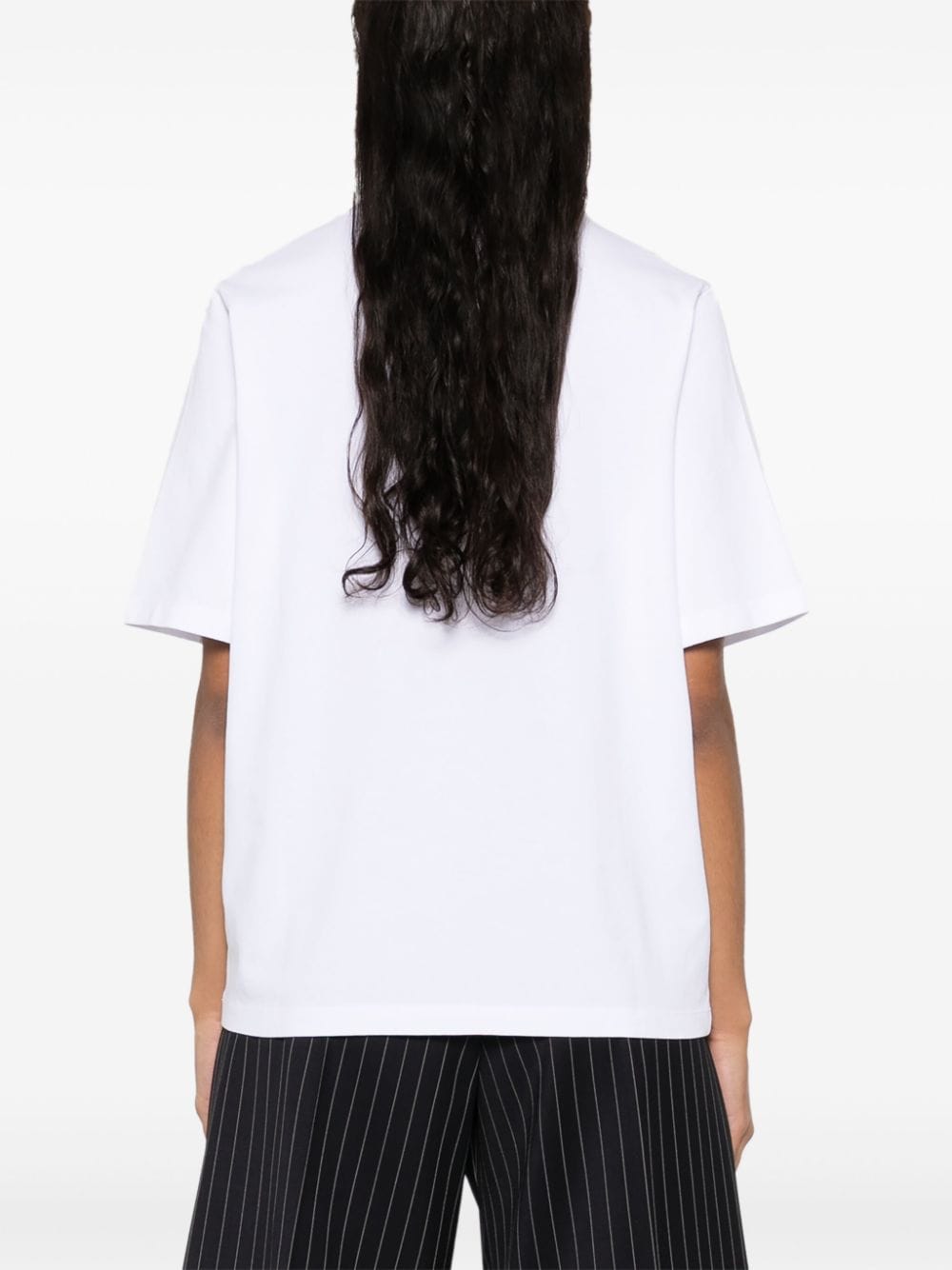 Shop Maison Kitsuné Logo-embroidered Cotton T-shirt In White