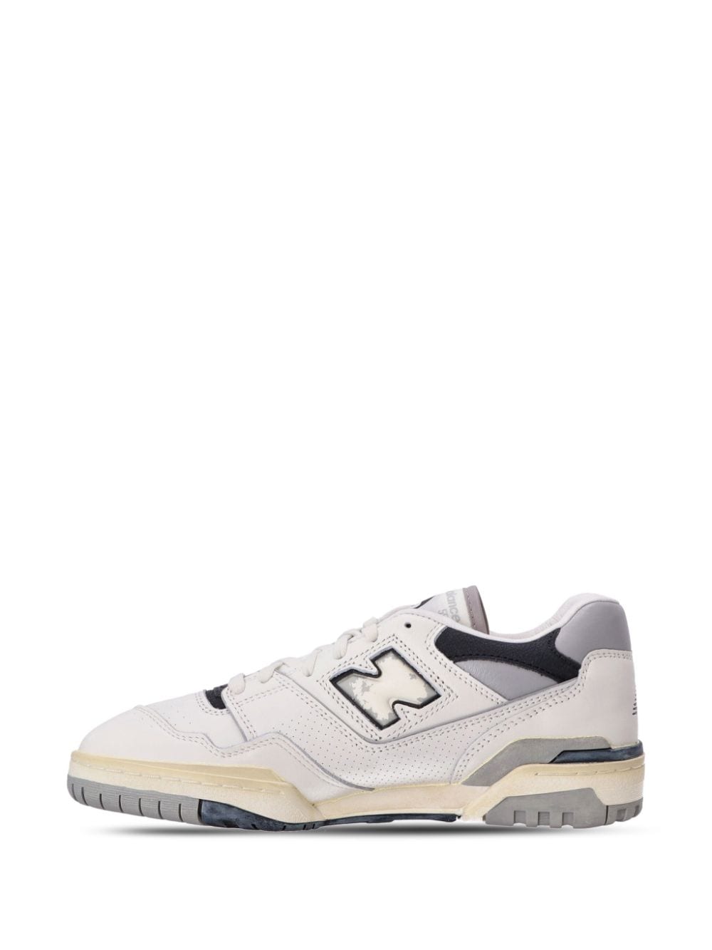 Shop New Balance 550 Panelled Leather Sneakers In White