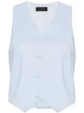 THE ANDAMANE crepe-textured waistcoat - Blue
