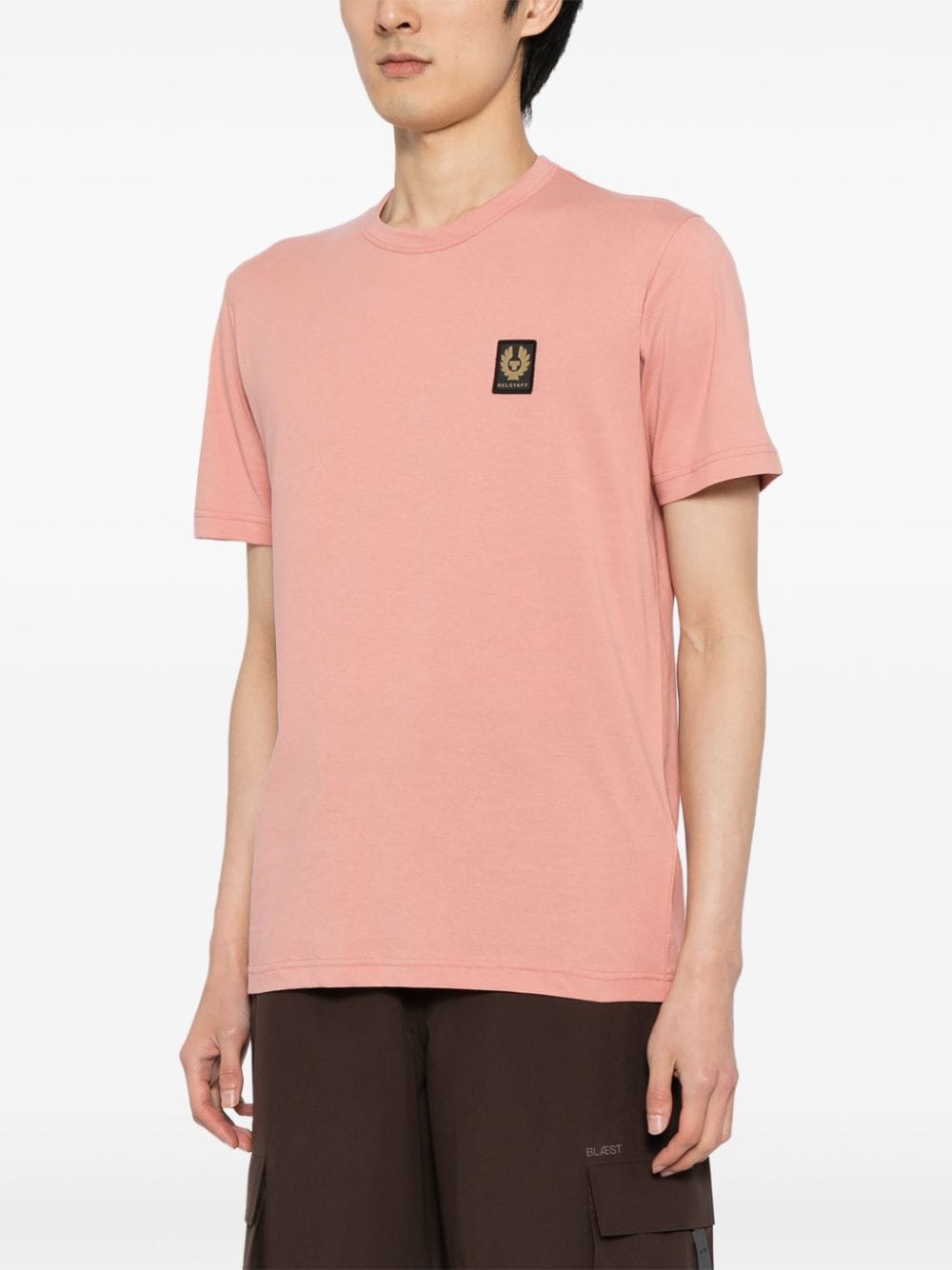 Shop Belstaff Logo-appliqué Cotton T-shirt In Pink