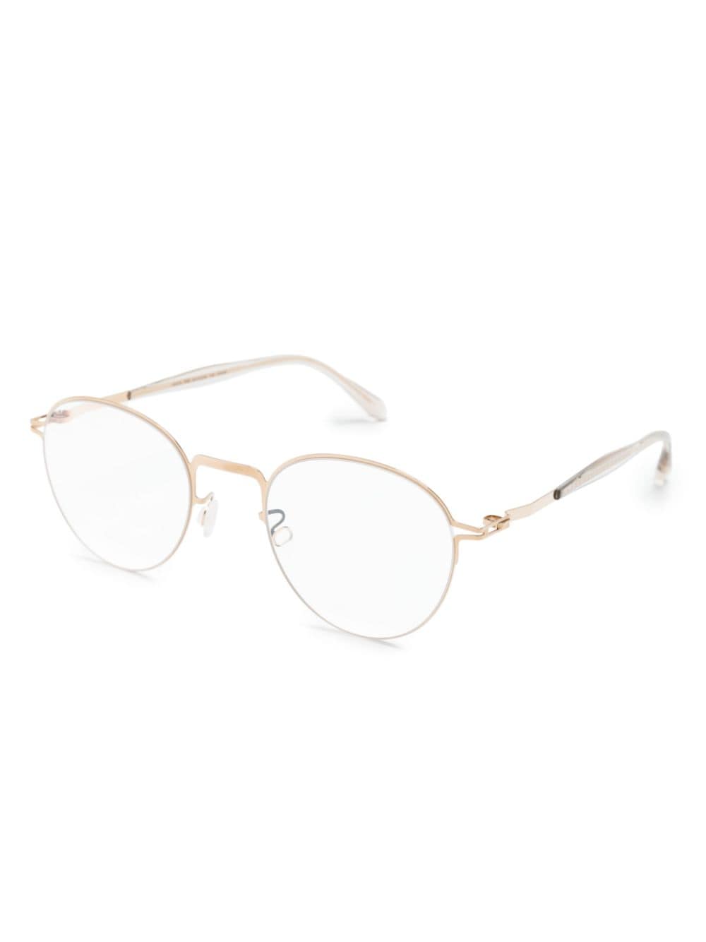 Shop Mykita Tate Oval-frame Glasses In Gold