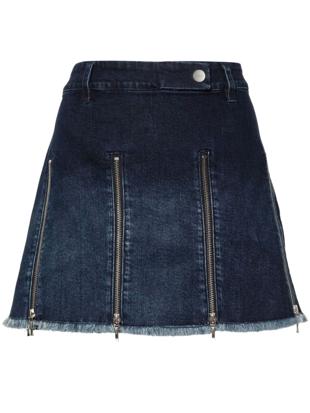 Shop Cannari Concept Zip-detail Denim Skirt In Blue