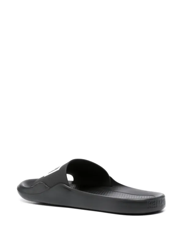 Kenzo Pool logo embossed Slides Black FARFETCH